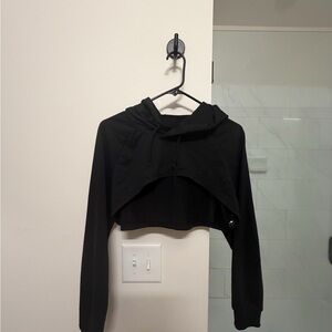 Black Cropped Hoodie